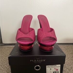 Pleaser Pink Rhinestone Platform Heels